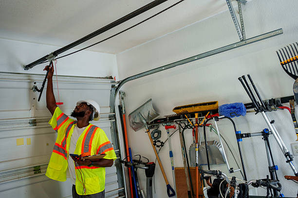 Professional Garage Door Panel Replacement technician working in French Island, WI